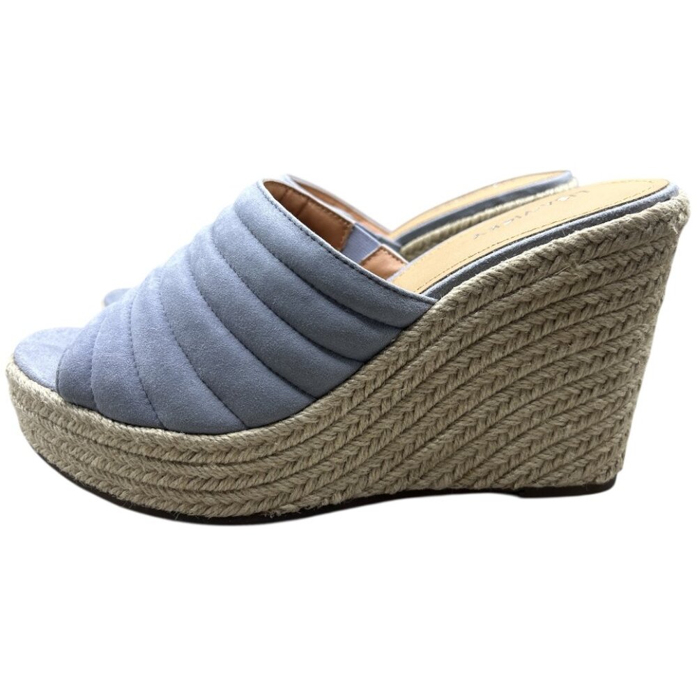 Lisa Vicky Gogo V Lavender Kid Suede Platform Wedge Espadrille Sandal - Size 10M